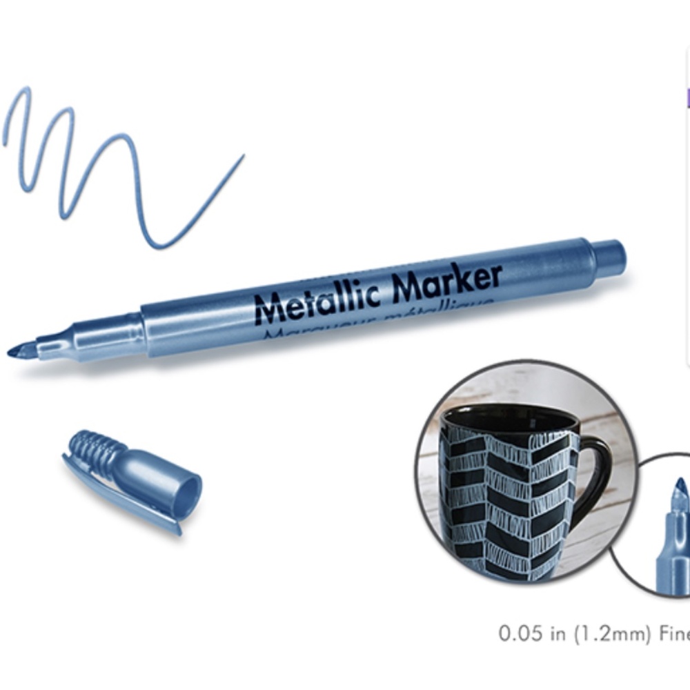 Blue Steel Metallic Permanent Marker 1.2 mm, 0.5" Fine Point